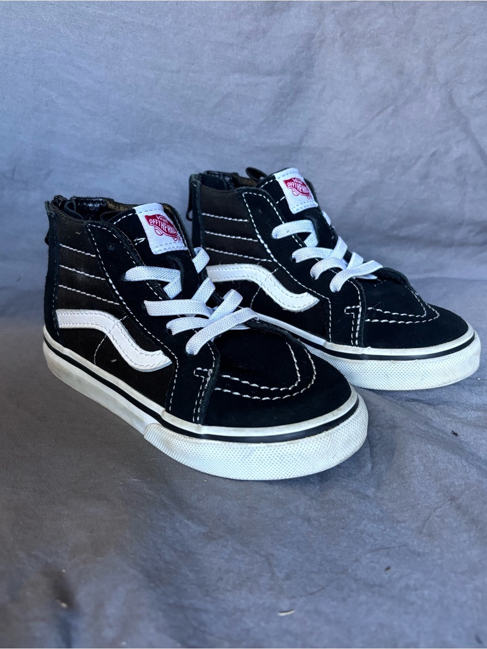 Vans Kids Black and White High-Top Sk8-Hi Sneakers